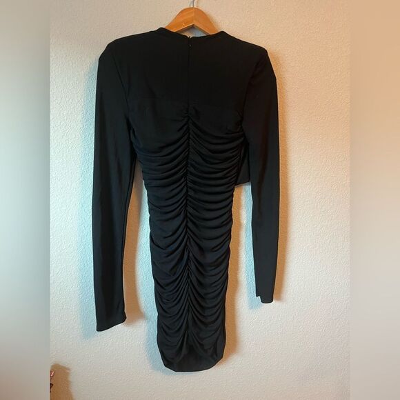 BLOGGERS FAVE! Zara Black Draped Mini Dress Sz S EUC - Picture 12 of 12